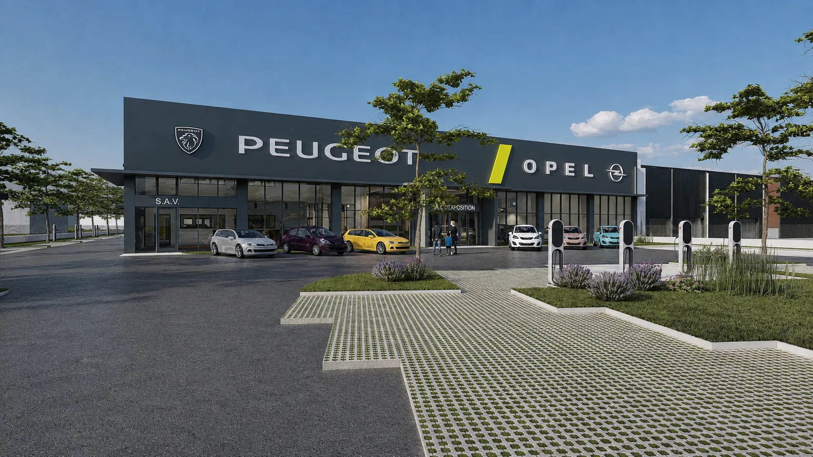 Perspective du nouveau garage automobile