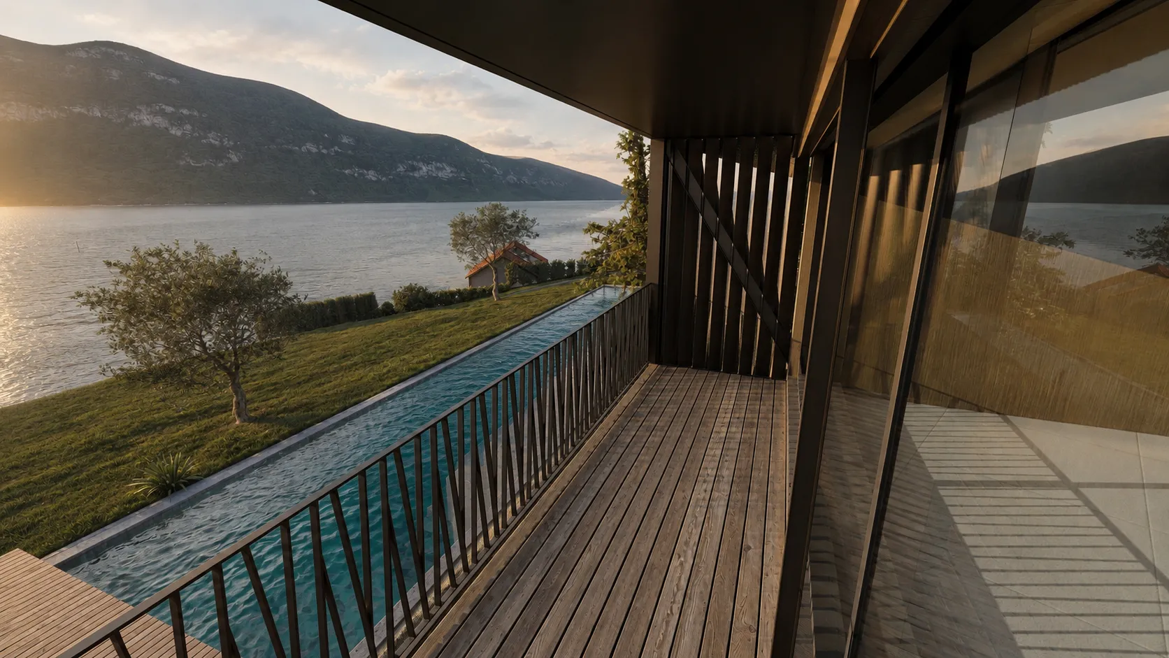 Nouveau balcon avec vue panoramique