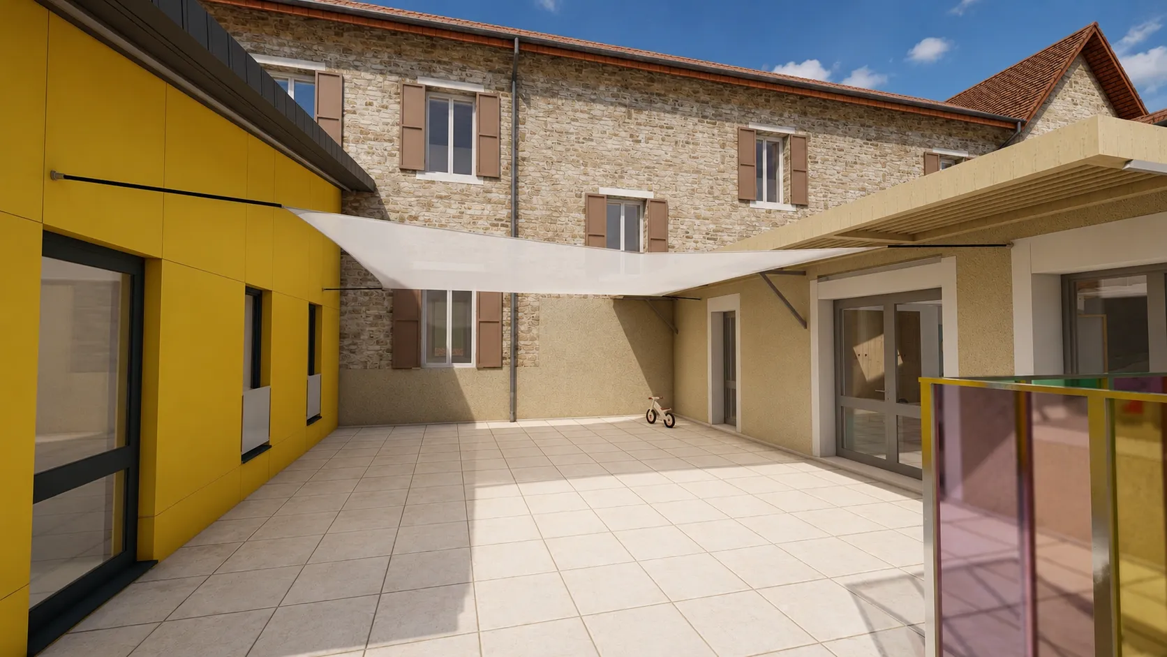 Projet terrasse avec voile d'ombrage